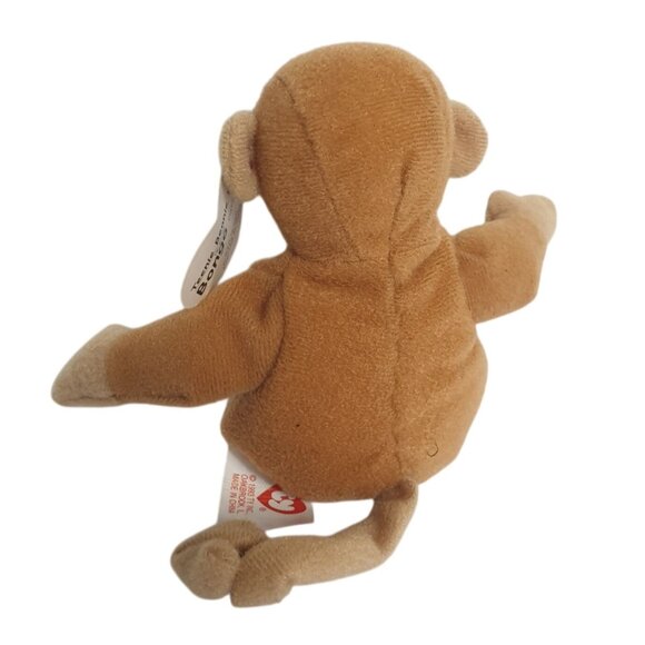 Ty Teenie Beanie Babies Monkey BONGO 5.5" Brown Plush Toy Collectible 1993 - Picture 7 of 7